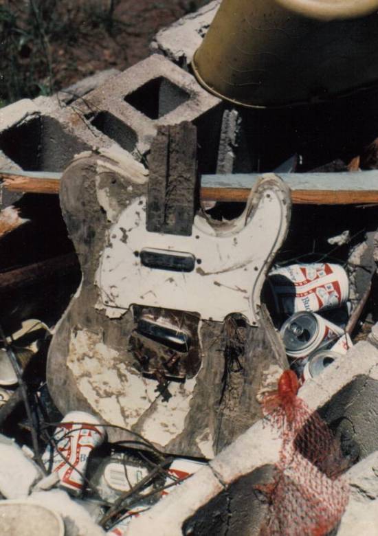 ...this was a telecaster I had in the 70's,,, and one night ,, all fed up with the bullcrap of music and life,,and drunk and stoned out of my mind......I smashed the guitar to bits,,, I used the neck to tear down my ceiling, ( was renovating any way )and  after I threw it in my barbaque pit and set it on fire..... and quit music for some years .......